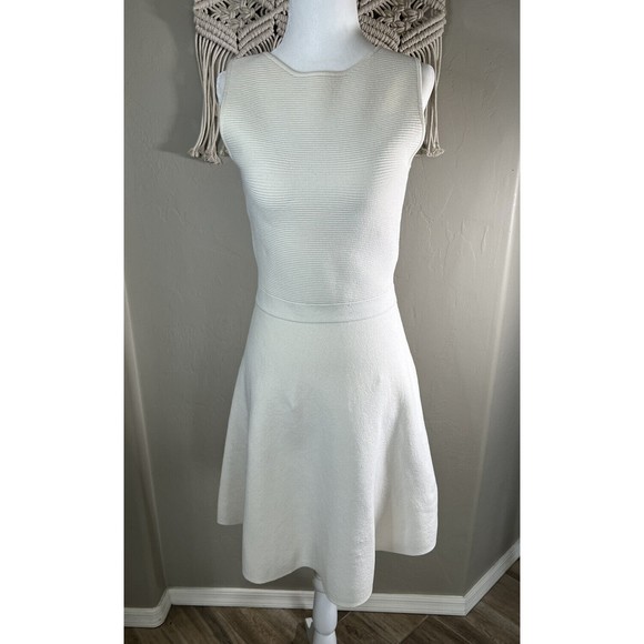 Theory Radnee Dynamic Ivory Knit Dress Size Small Sleeveless Textured - Picture 1 of 16